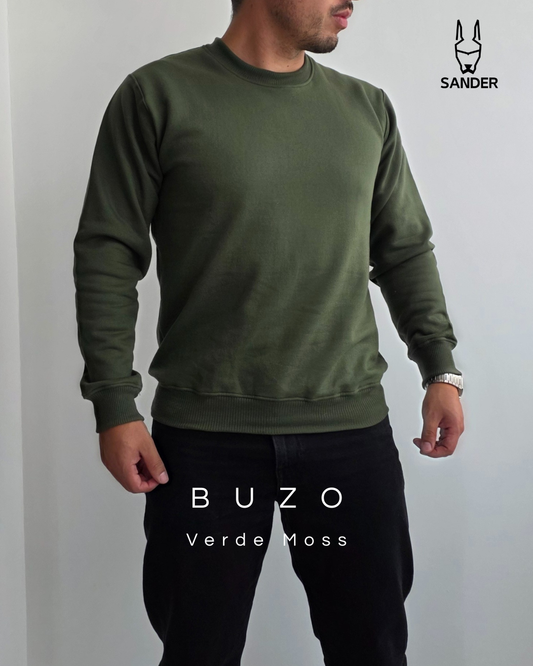 Pack Buzo Verde Moss + 2 Camisetas