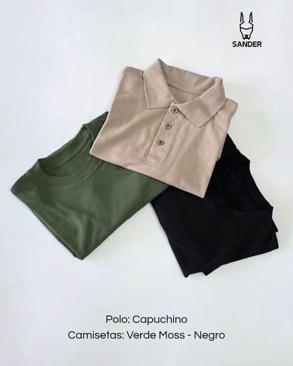 Pack Polo Capuchino + 2 Camisetas